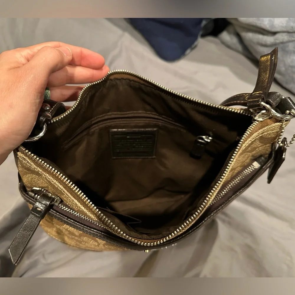 Coach Brown and Black Crossbody Bag